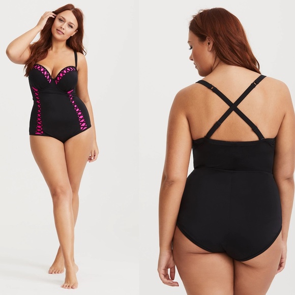 torrid Other - Torrid Lattice Push-Up Demi 1-Piece Swimsuit